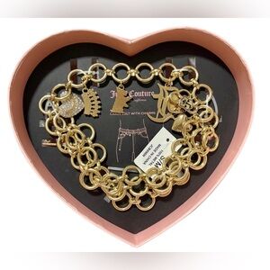 Juicy Couture Gold Charm Cluster Link Bracelet